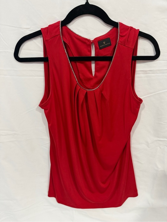Worthington Tops - Worthington Red Sleeveless Jewel-Neck Blouse M